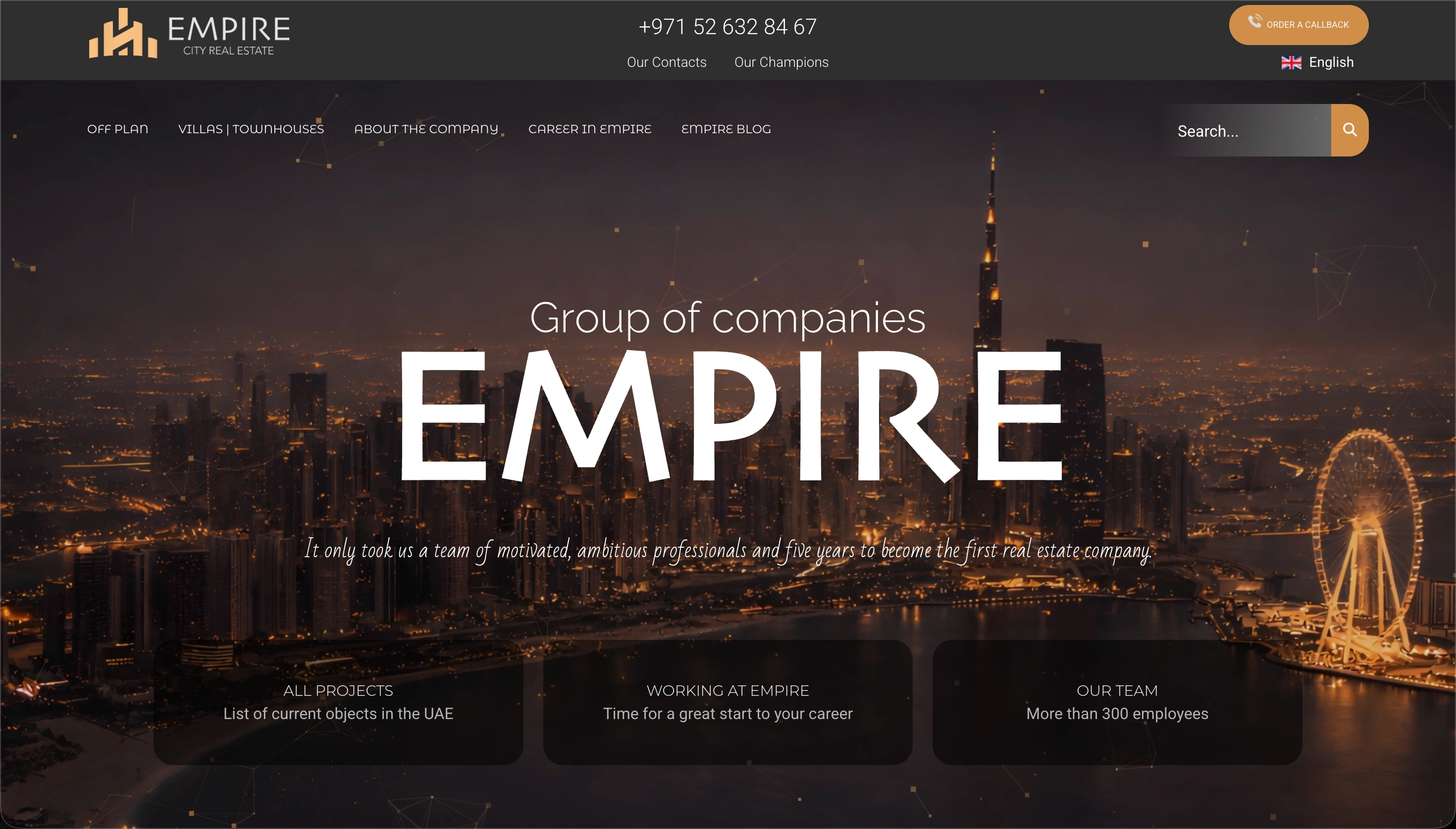 Empire City website homepage